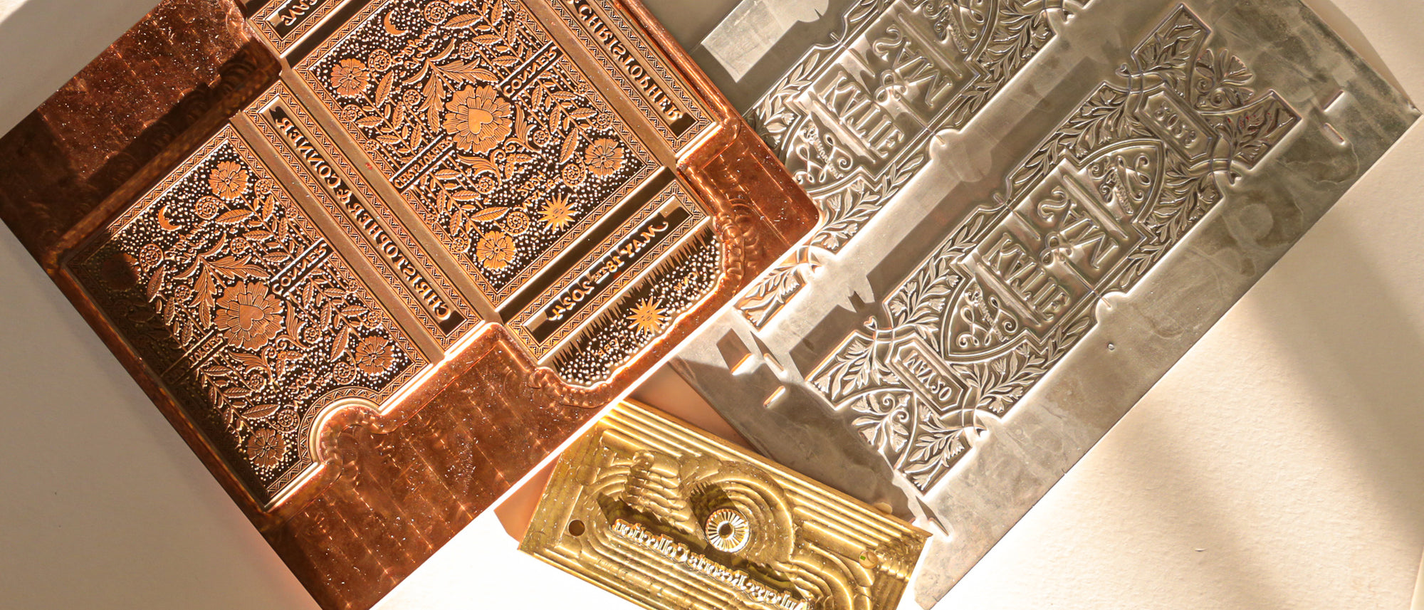 foil stamp plates copper, brass, and magnesium