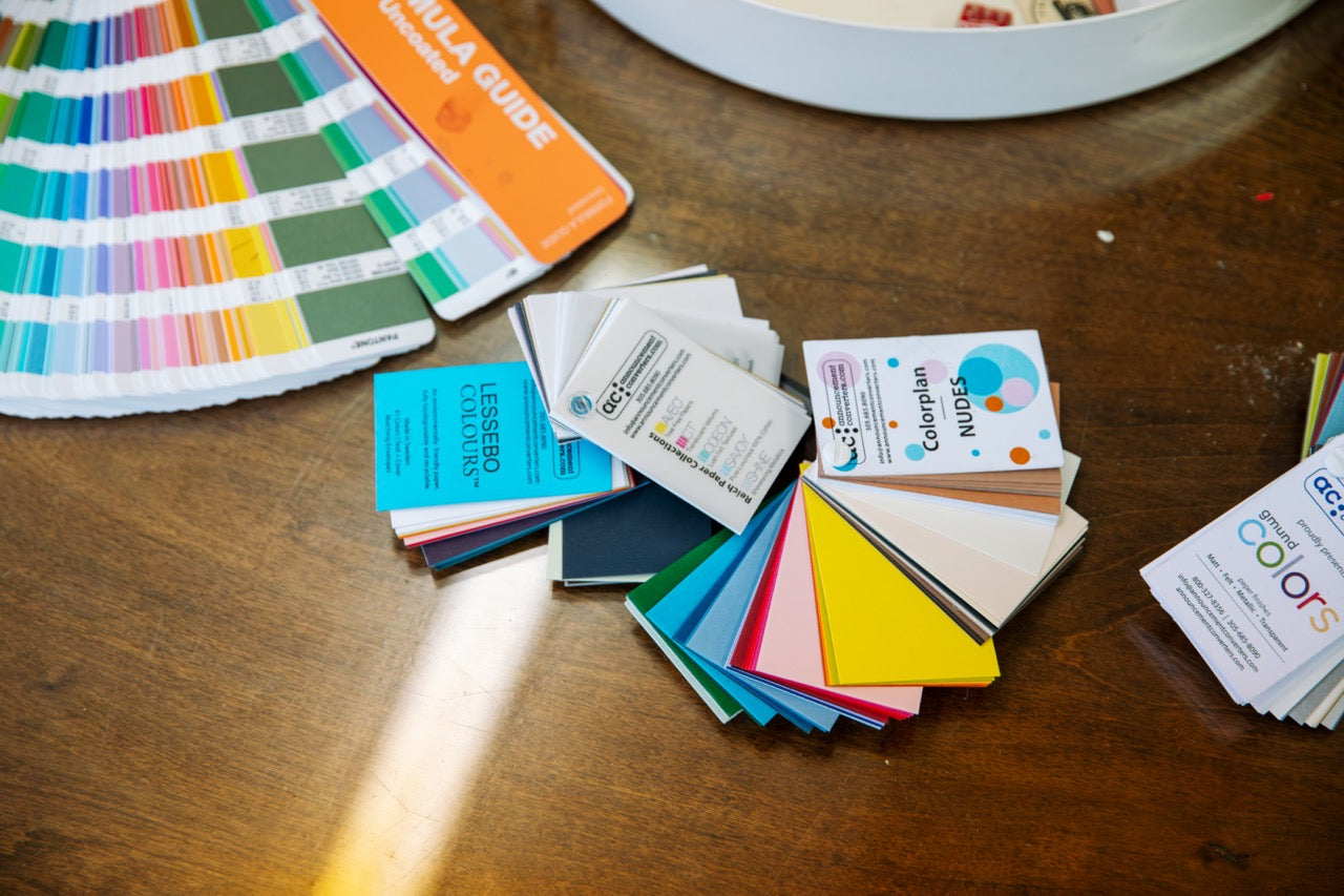 letterpress paper and ink options
photo by Alyssa Broadus